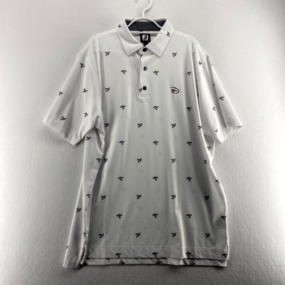 Footjoy Thistle Print Lisle Disney Embroidered Golf Polo Mens Size XL